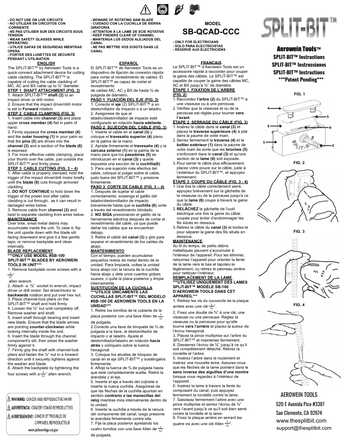 SPLIT-BIT™ MC Cable Cutter Instructions